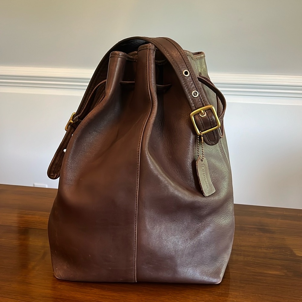 Coach Vintage All Leather Legacy Duffle Bucket Bag 9166